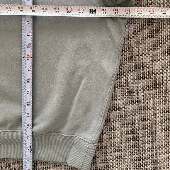 COS Men's Relaxed Washed-Cotton Crewneck Long Sleeve Sweatshirt Sweater L Green - Picture 4 of 4